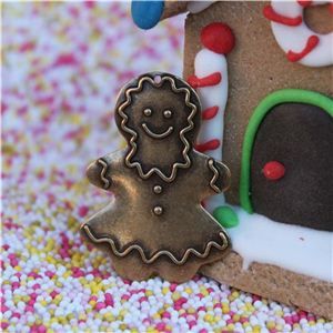Gingerbread Men Button - Large Girl